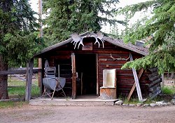 The trapper's log cabin