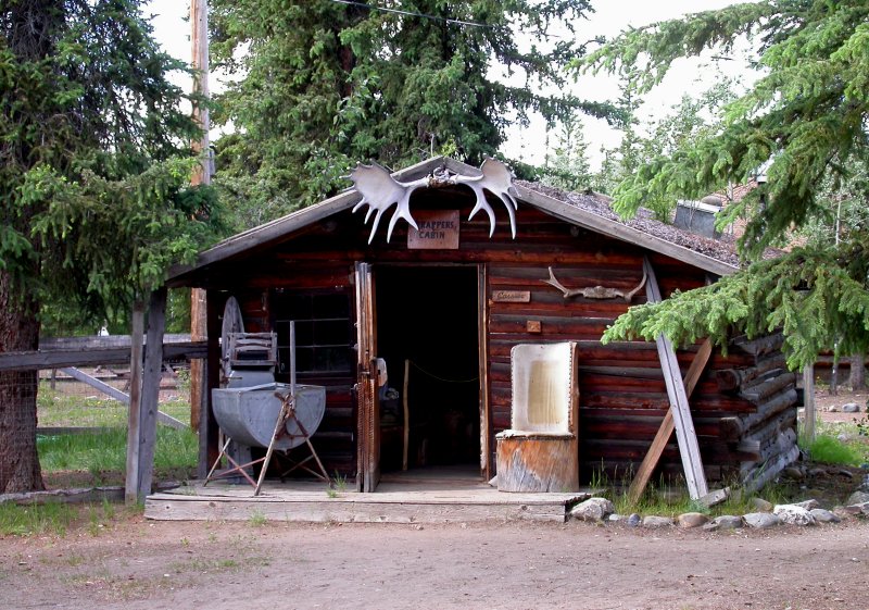 Trapper's log cabin at Moose Creek Lodge, Yukon Territory